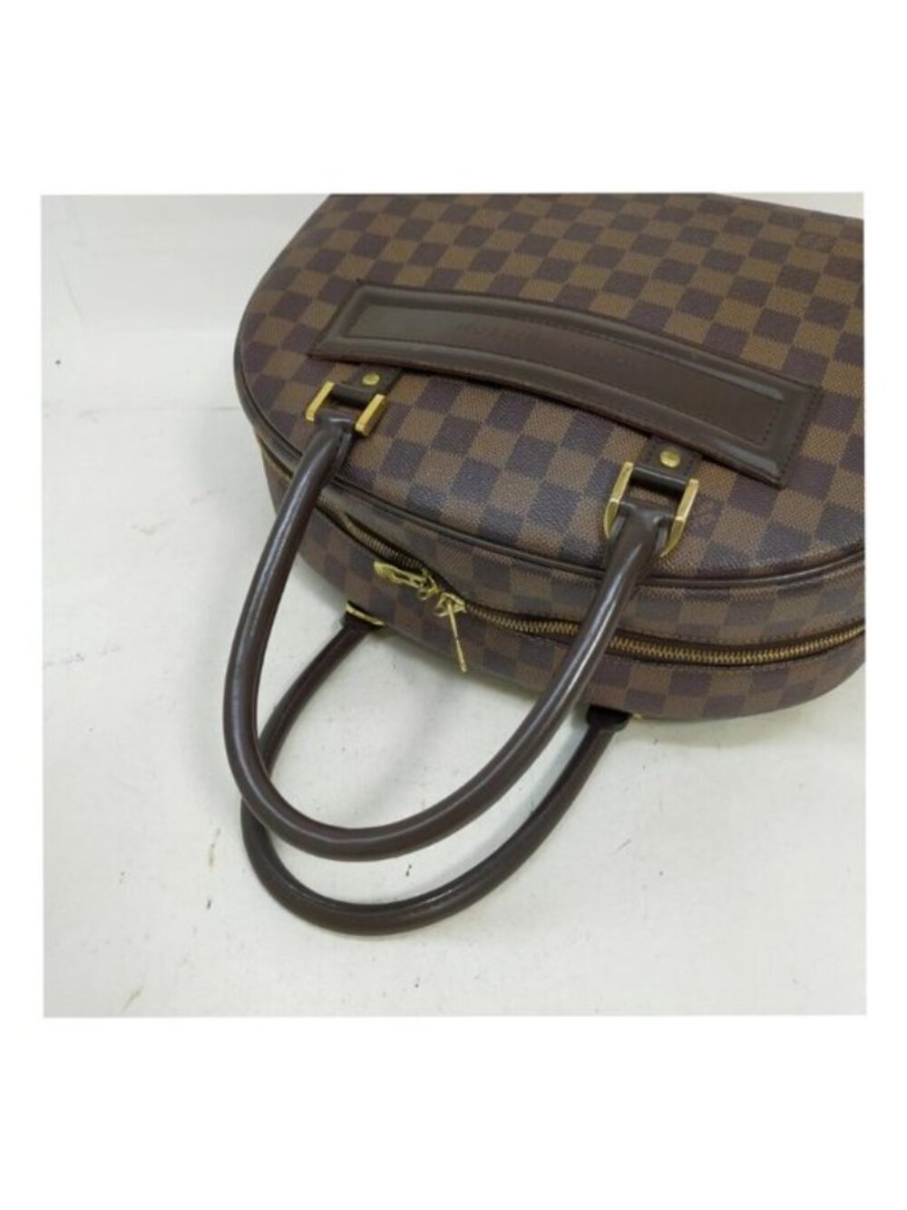 Authentic Louis Vuitton Nolita Damier Ebene Handbag Brown Leather Satchel Bag - Picture 8 of 16